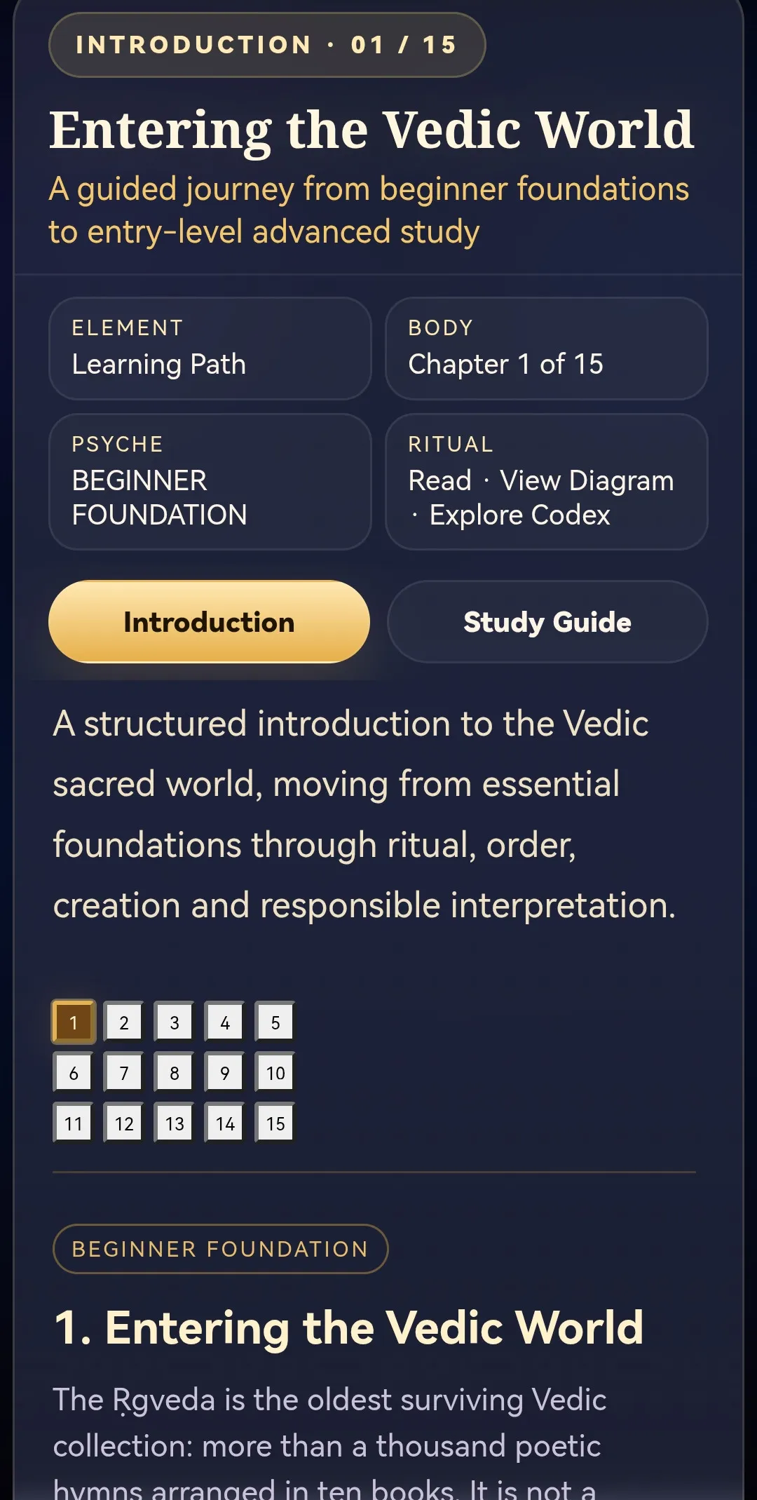 Vedic app introduction