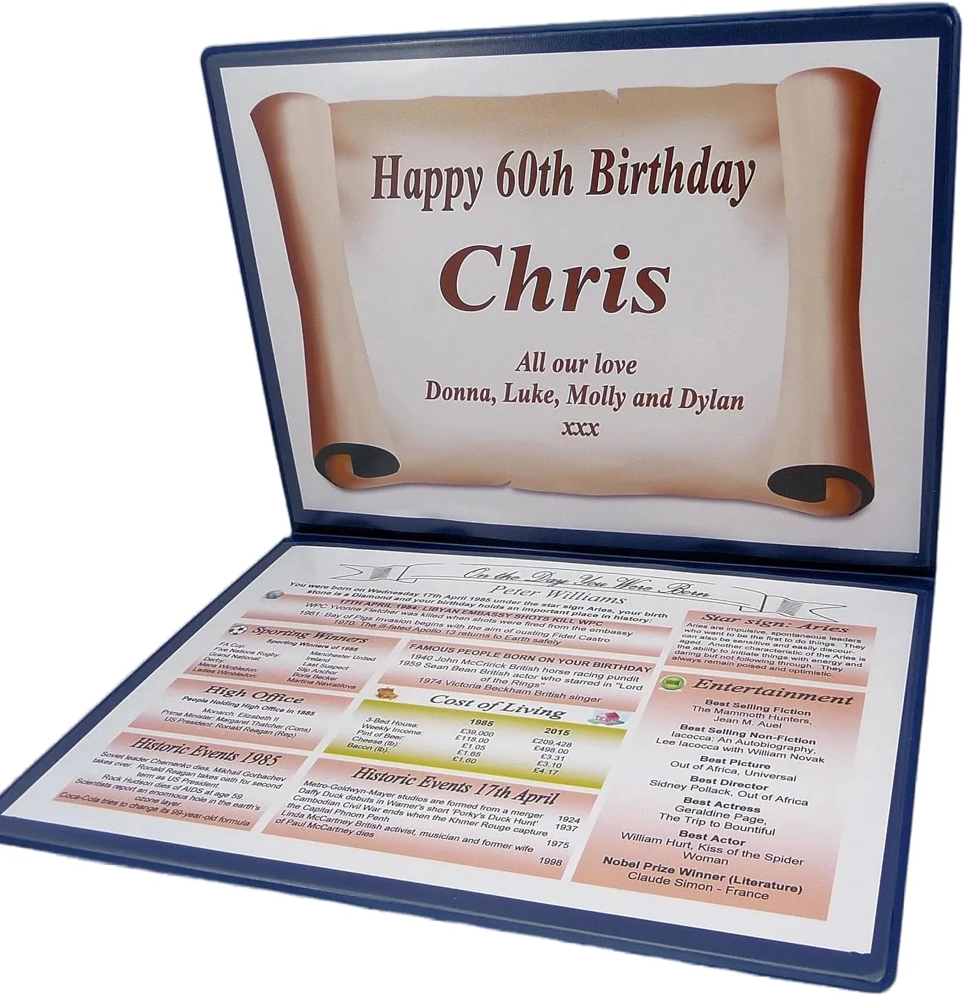 Personalised 60th Birthday Presentation Folder
