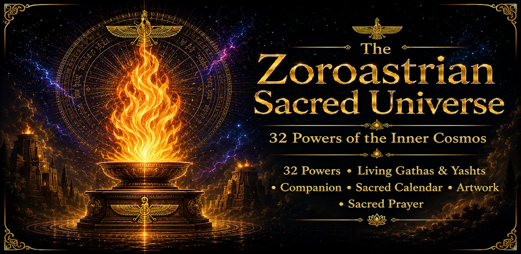 Zoroastrian Sacred Universe app poster